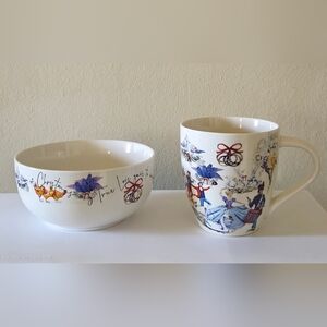 Eaton Fine Dining 12 Days of Christmas Nutcracker Ceramic Bowl and Mug Set